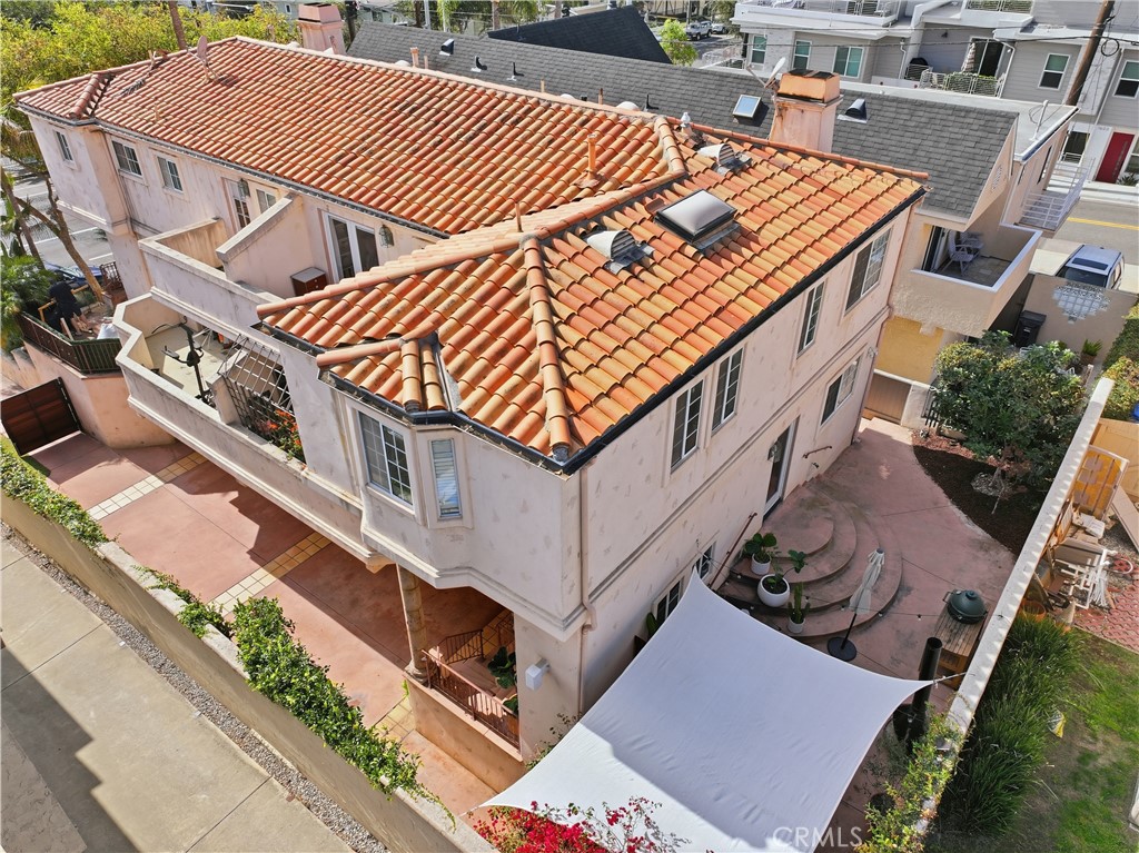 an aerial view of a house