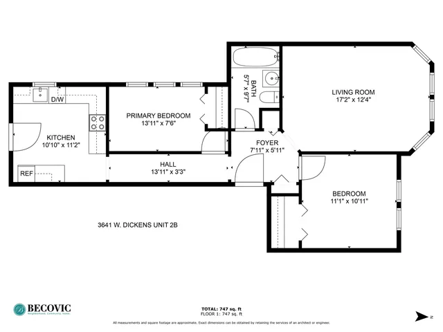 $2,200 | 3641 West Dickens Avenue, Unit 2B, Chicago, IL 60647