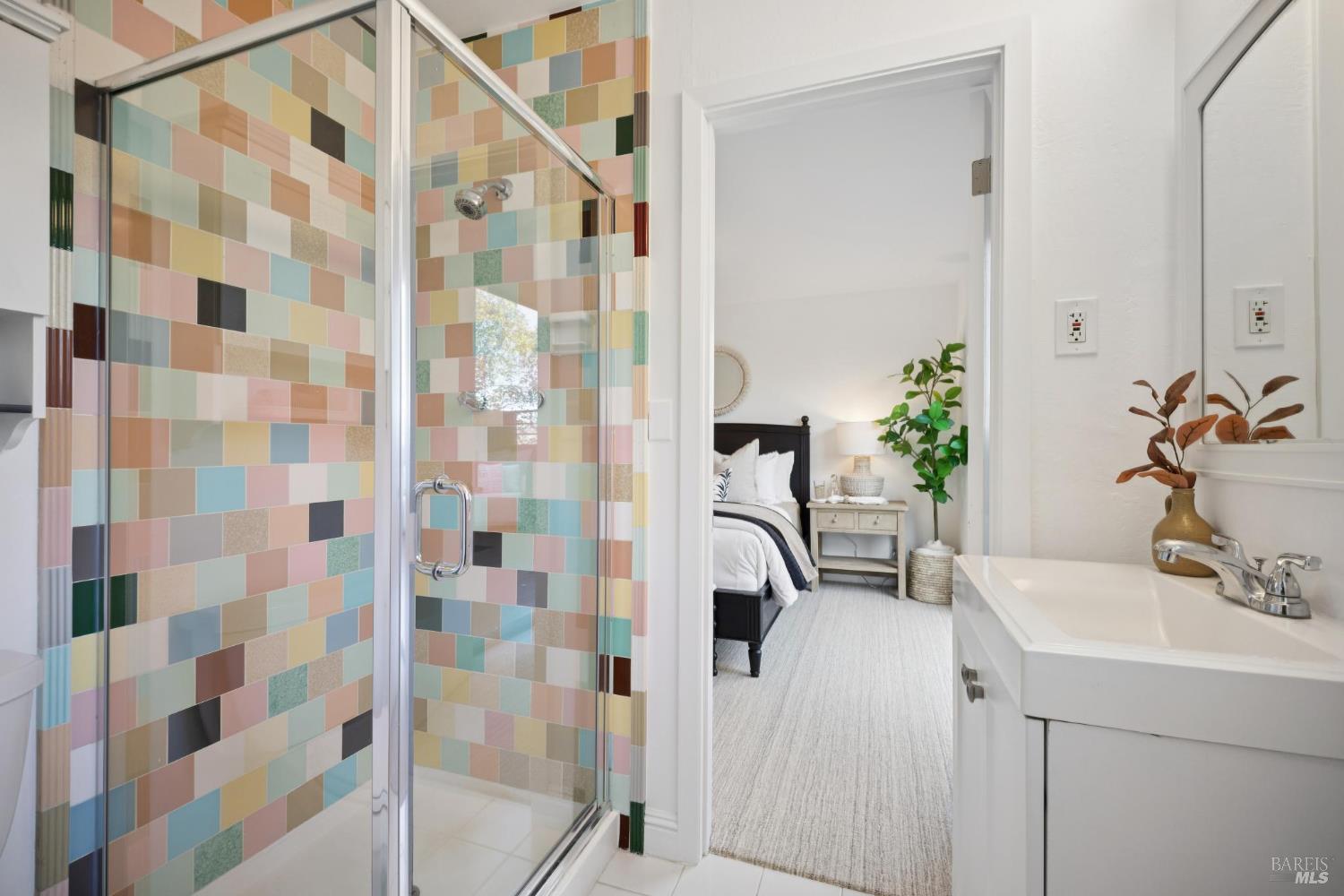 81 Rose Street San Rafael, CA 94901 - Photo 62 of 67 a bathroom with a sink and mirror