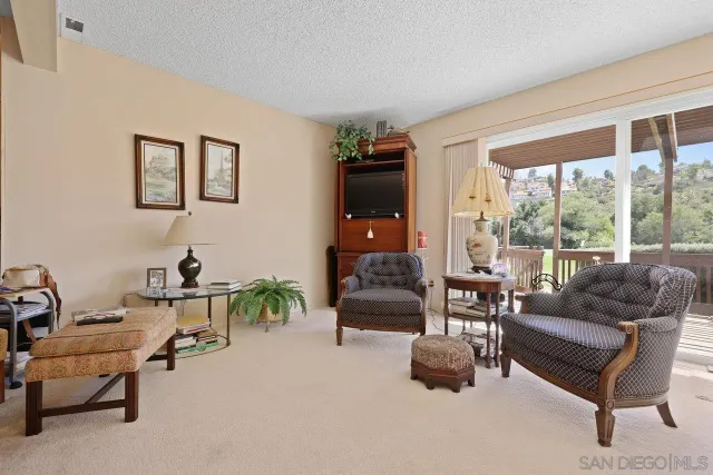 a living room with furniture and potted plant