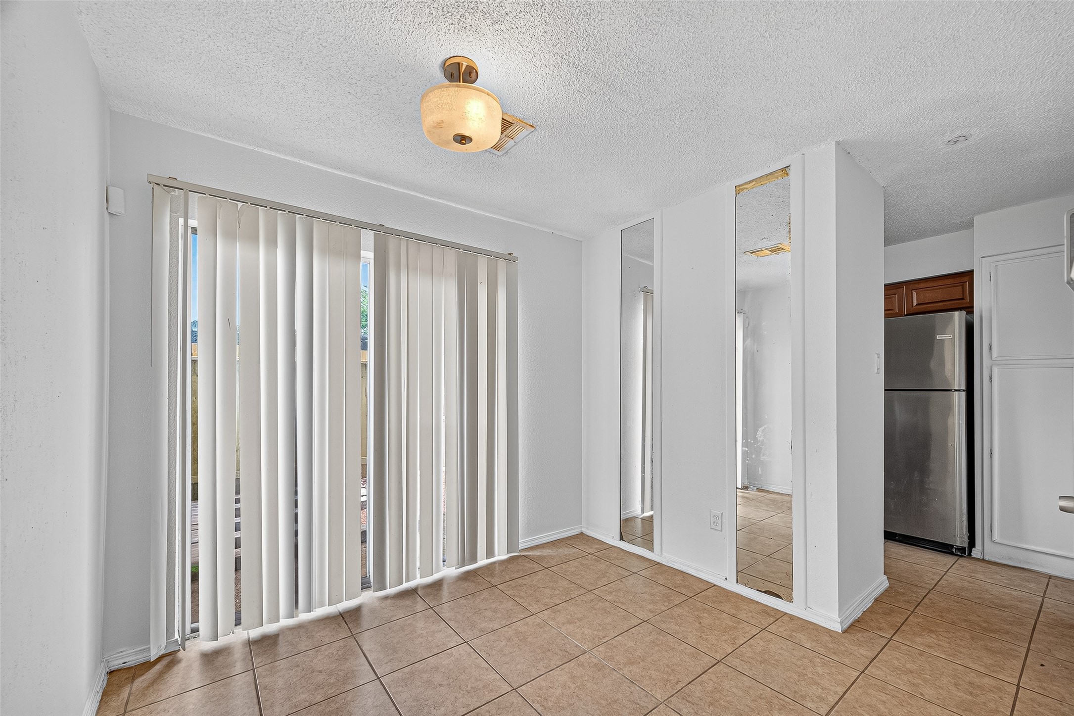 an empty room with a window