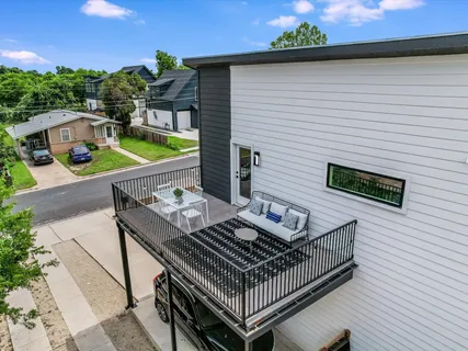 an aerial view of multiple house