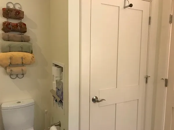 a bathroom with a shower