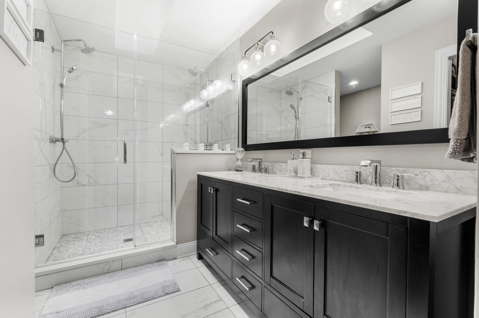 322 Orchard Lane Beecher, IL 60401 - Photo 16 of 38 a bathroom with a granite countertop sink mirror and double