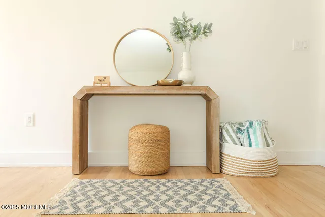 a view of a wooden door
