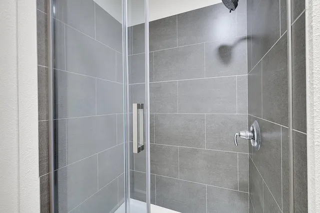 a bathroom with a shower