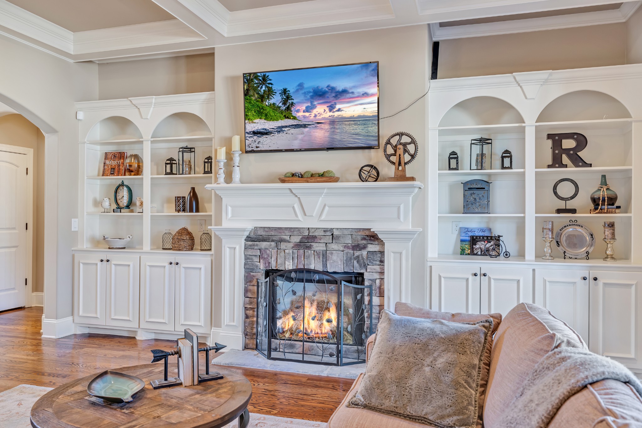 4008 Canberra Drive Spring Hill, TN 37174 - Photo 22 of 63 a living room with furniture and a fireplace