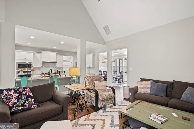 a dining room with furniture window wooden floor