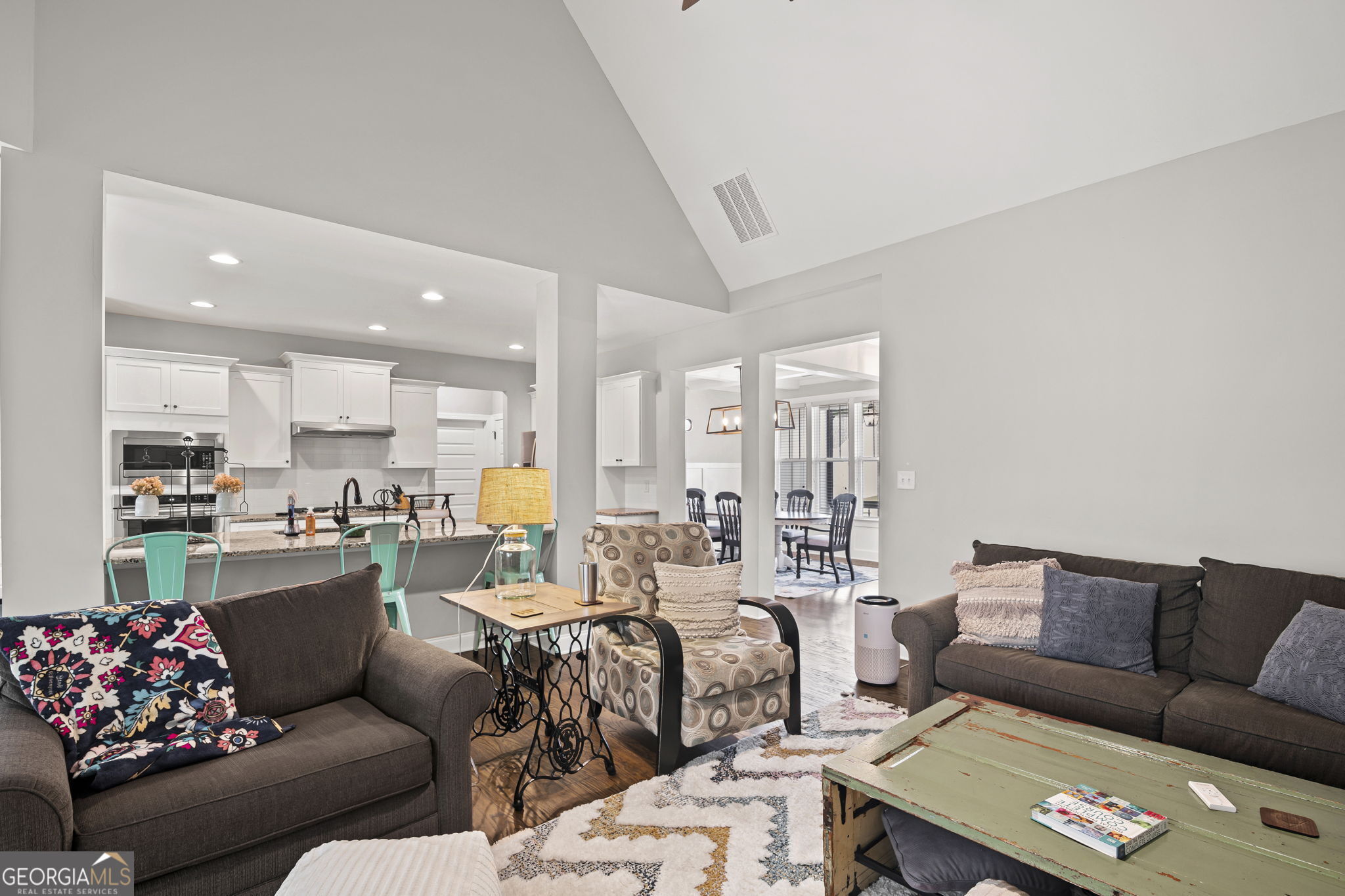 150 Duck Drive Senoia, GA 30276 - Photo 17 of 73 a living room with furniture kitchen view and a large window