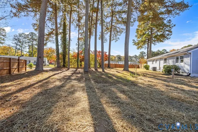 a row of palm trees in front of a house