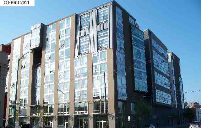 a view of a building from the windows
