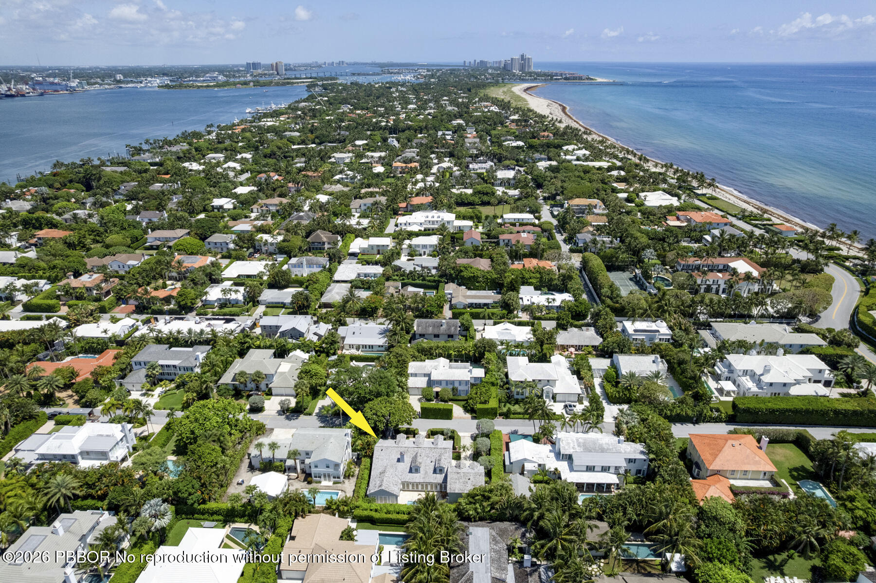 222 Monterey Road Palm Beach, FL 33480 - Photo 54 of 56 Aerial North of Home