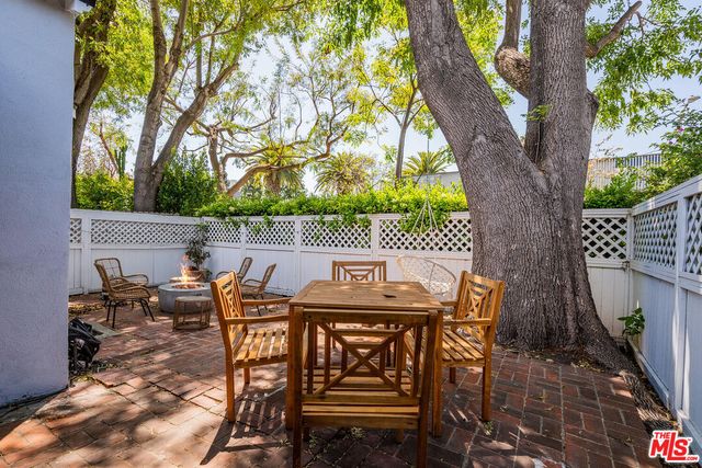 an outdoor view with patio