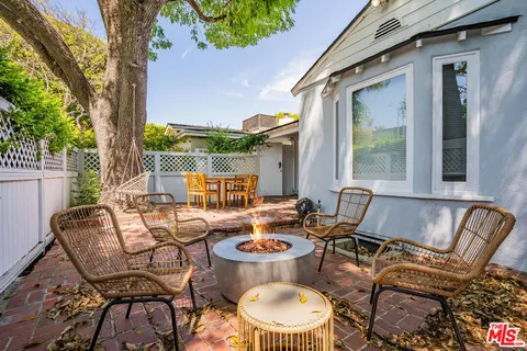 a view of an outdoor space with seating area