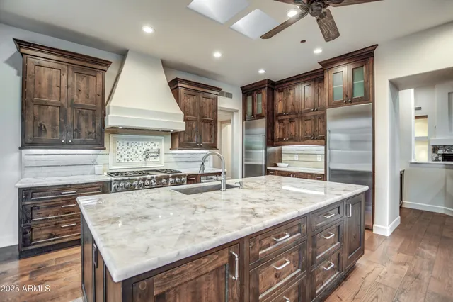 a view of a lake with sitting area