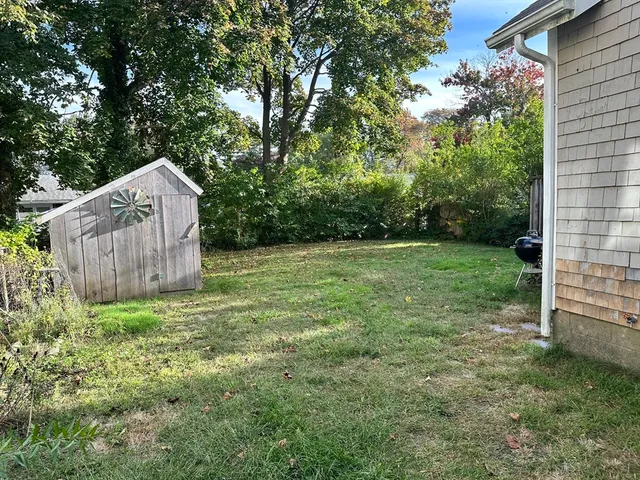 a view of a backyard