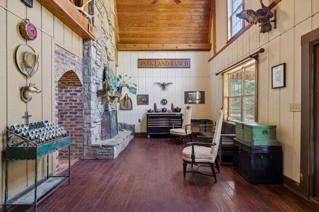 a outdoor living space with furniture and a potted plant