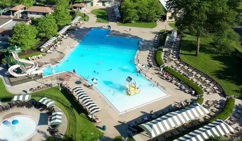an aerial view of a house having outdoor space