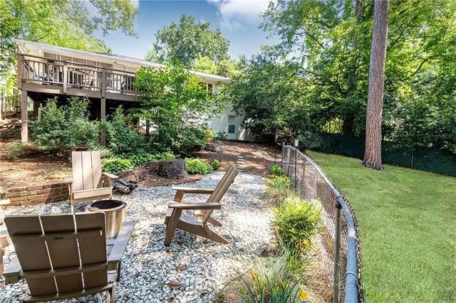 a view of outdoor space with garden