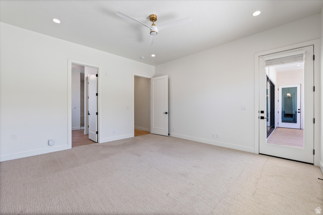 1192 East Corral Way Washington, UT 84780 - Photo 26 of 81 Carpeted room with recessed lighting and a ceiling fan