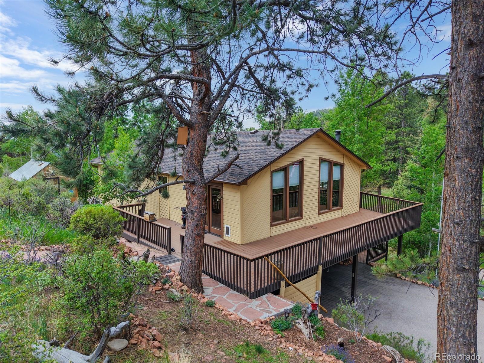 33799 Warren Road Pine, CO 80470 - Photo 4 of 50 a house that has tree in front of it