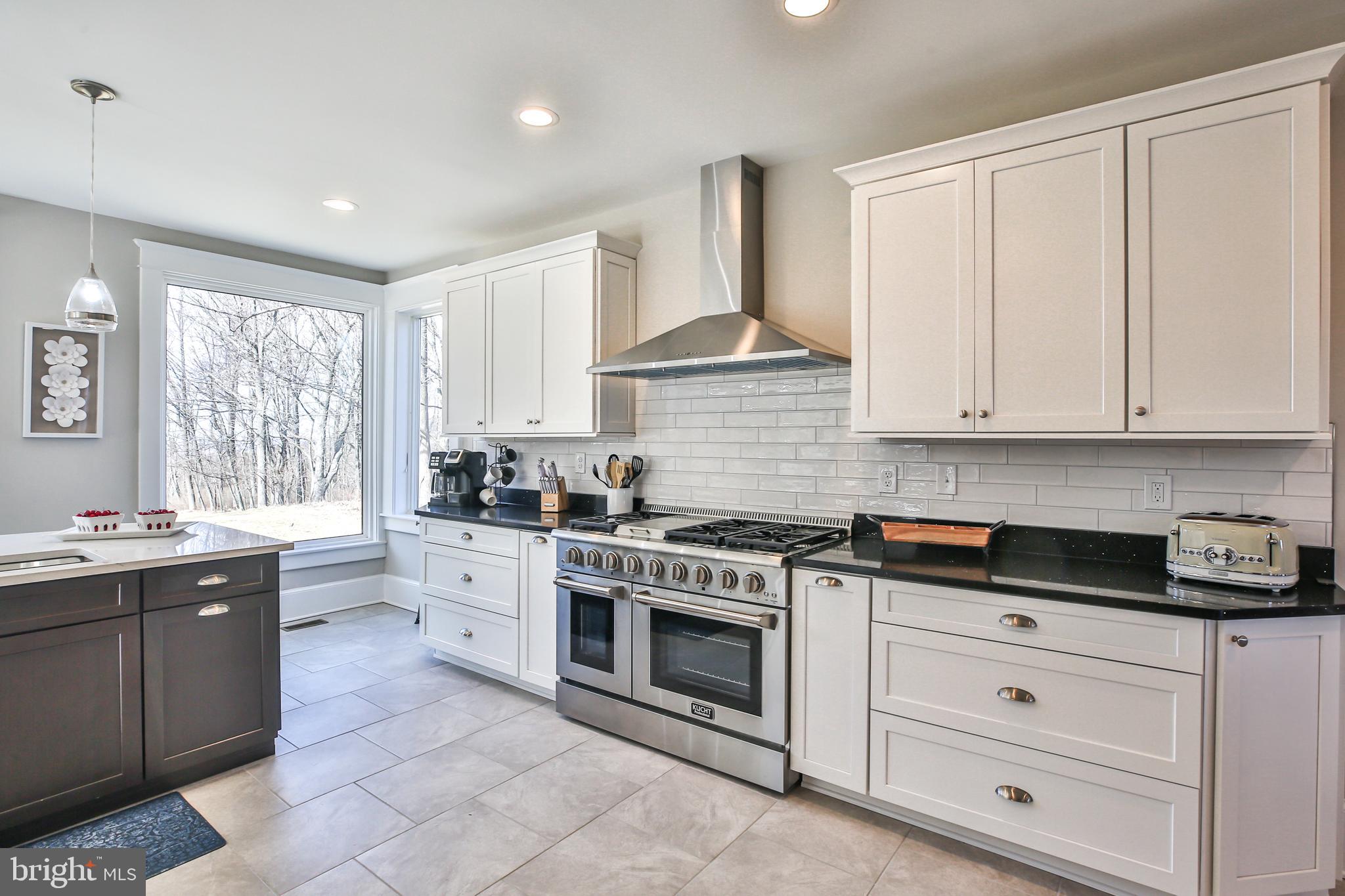 17345 Raven Rocks Road Bluemont, VA 20135 - Photo 28 of 99 a kitchen with stainless steel appliances granite countertop a stove a sink and a white cabinets