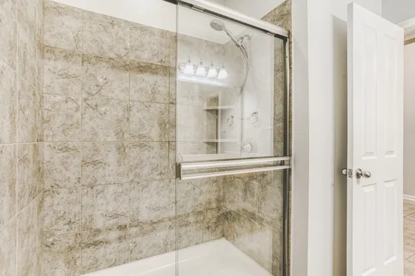 a bathroom with a shower