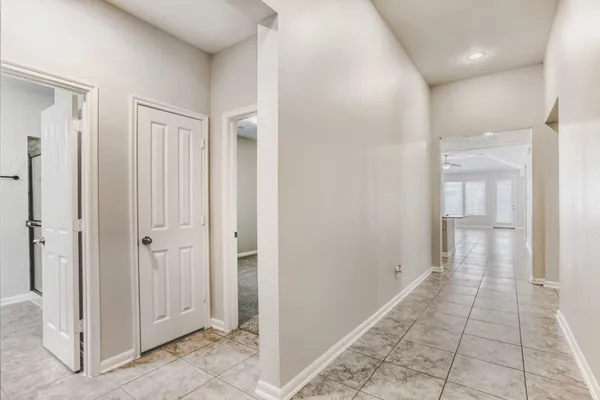 a view of a hallway with a elevator