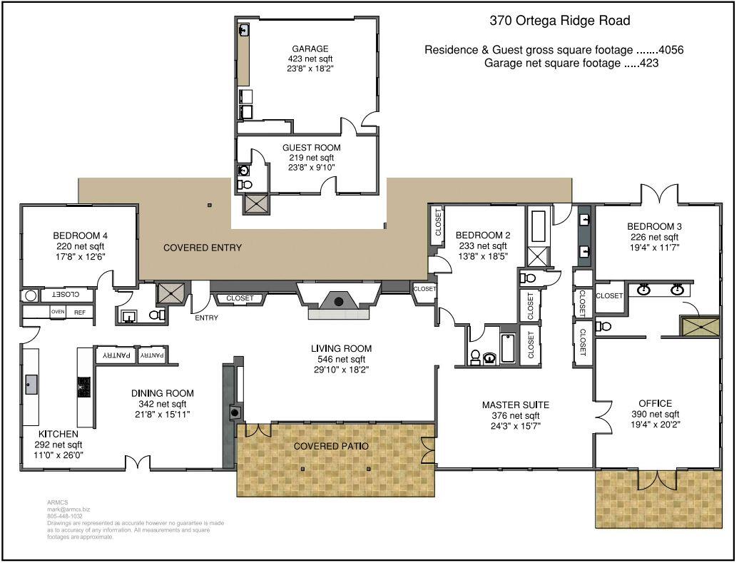370 Ortega Ridge Road Montecito, CA 93108 - Photo 17 of 17 Floor Plan