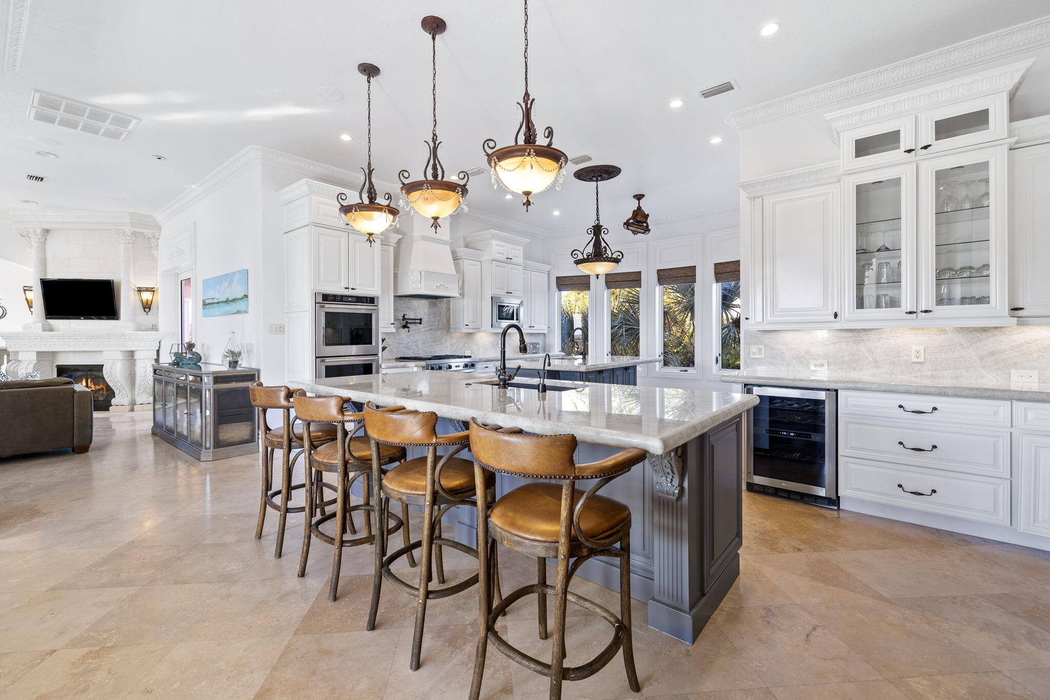 30 Pelican Circle Inlet Beach, FL 32461 - Photo 20 of 69 a large kitchen with a large counter space appliances and living room view