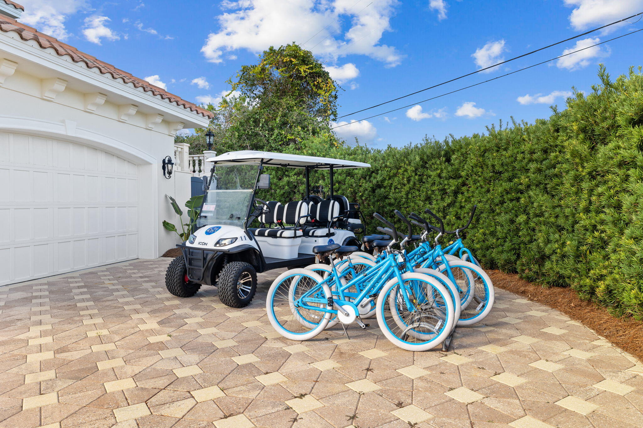 30 Pelican Circle Inlet Beach, FL 32461 - Photo 66 of 69 a view of a patio with table and chairs potted plants with wooden floor