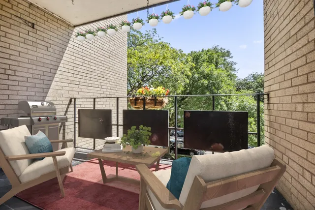 a outdoor living space with furniture