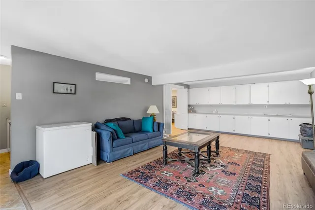 a kitchen with a sink and a microwave