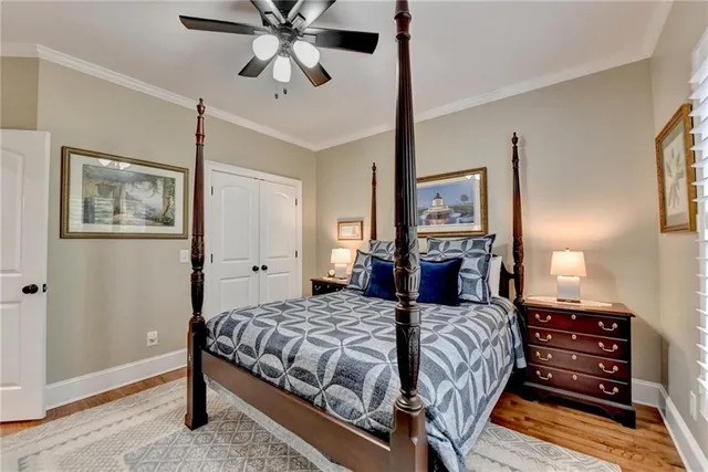 an aerial view of a house with garden space and street view