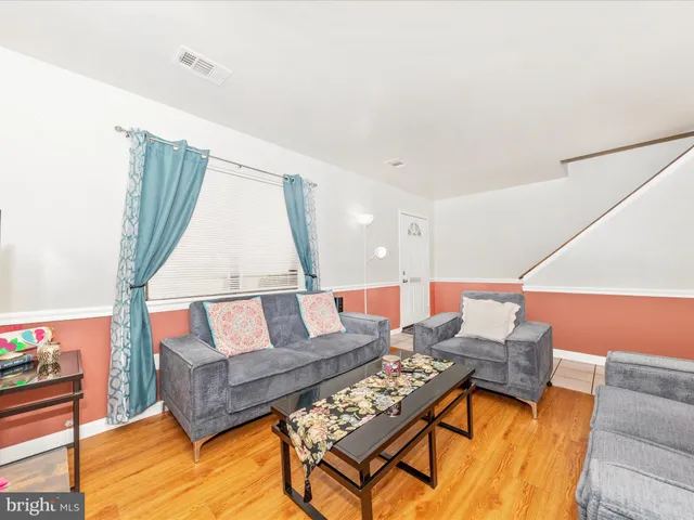 a living room with furniture