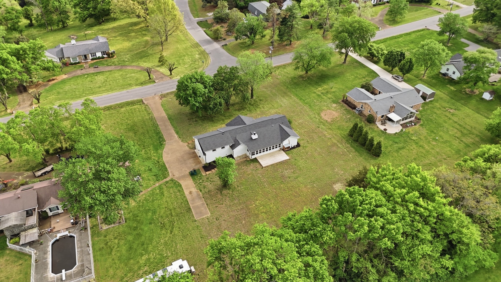 2228 Bowman Road Franklin, TN 37064 - Photo 44 of 44 an aerial view of a house with a yard basket ball court and outdoor seating