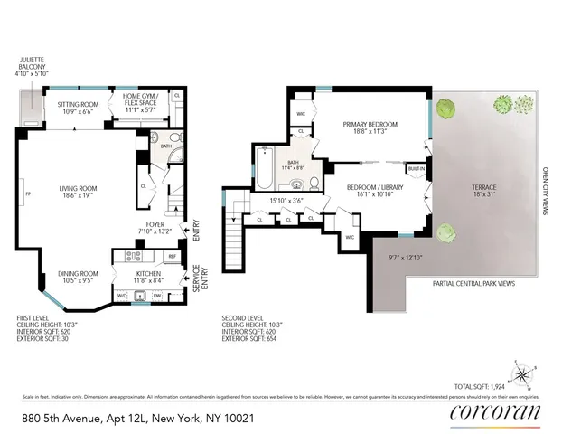 $2,495,000 | 880 5th Avenue, Unit 12L | Lenox Hill