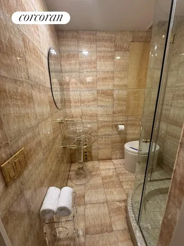 a bathroom with a shower