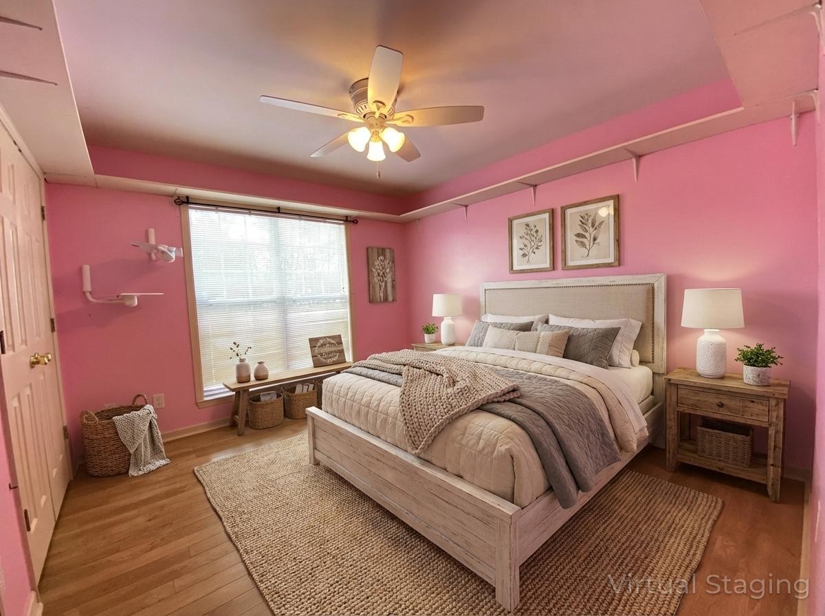 215 Falcon Drive Manchester, TN 37355 - Photo 19 of 25 a spacious bedroom with a bed and a chandelier