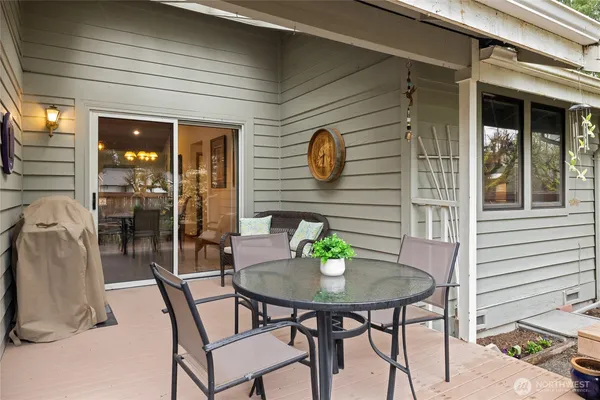 a view of a outdoor seating area