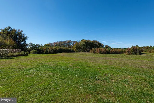 a view of a lake with a yard