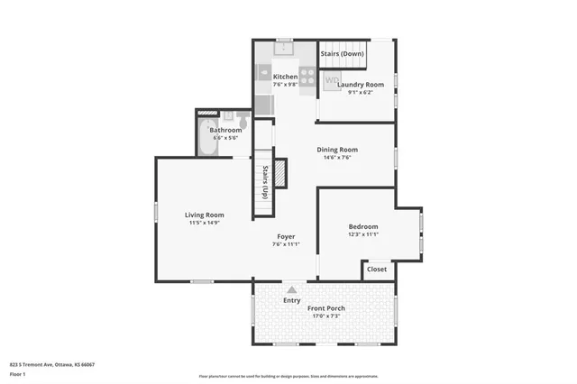 $186,000 | 823 South Tremont Avenue, Ottawa, KS 66067