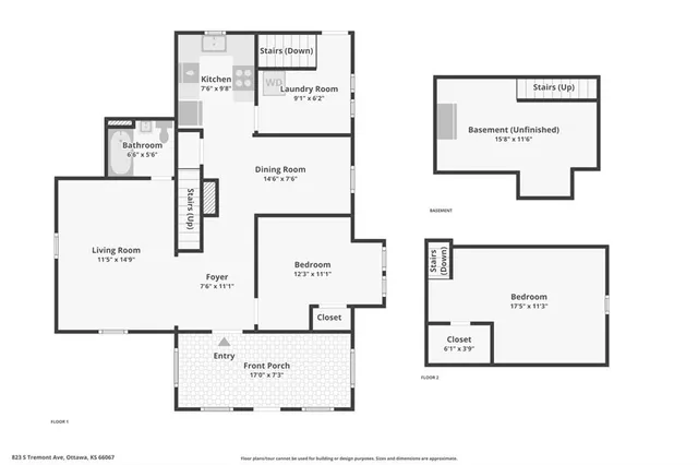$186,000 | 823 South Tremont Avenue, Ottawa, KS 66067