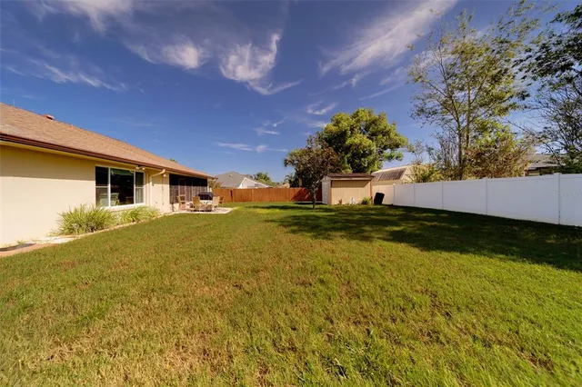 a view of an outdoor space and swimming pool