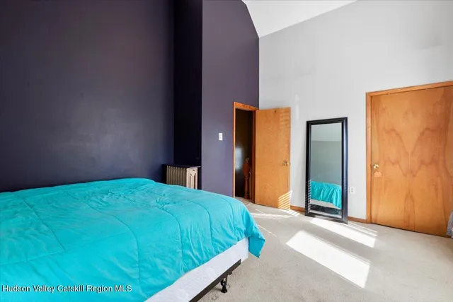 a view of a room that has a door