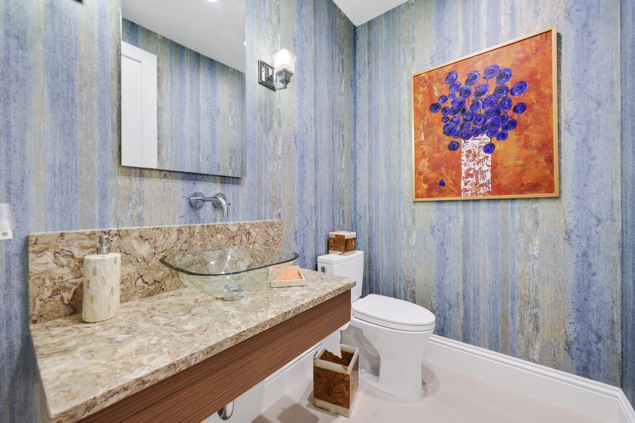 7039 Mandarin Drive Boca Raton, FL 33433 - Photo 30 of 52 a bathroom with a granite countertop sink and a mirror