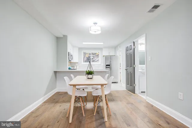 a view of a brick house with an door
