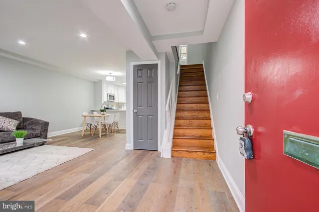 a living room with furniture and a couch