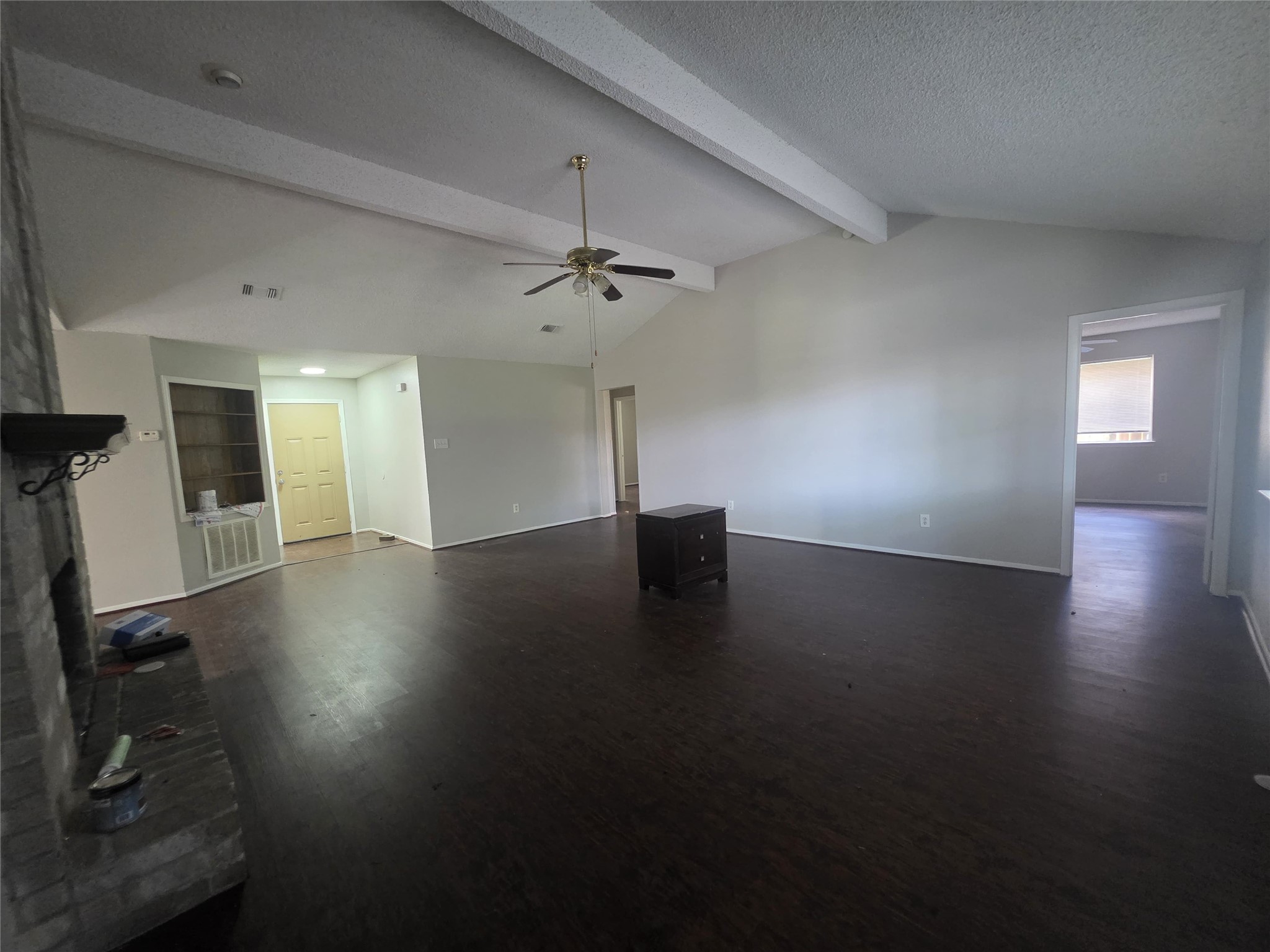 23322 Dew Wood Lane Spring, TX 77373 - Photo 2 of 20 a view of a livingroom with wooden floor and a ceiling fan
