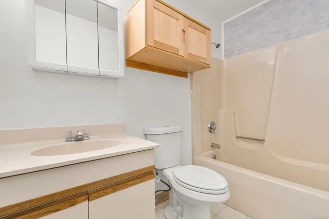 a bathroom with a sink a toilet and a bathtub